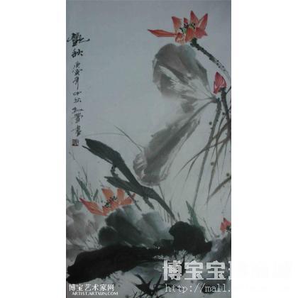 艳秋图 写意花卉类国画 赵红蕾作品 类别: 写意花卉类国画