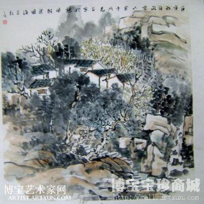 山水图 山水画 梁国海作品 类别: 国画山水作品