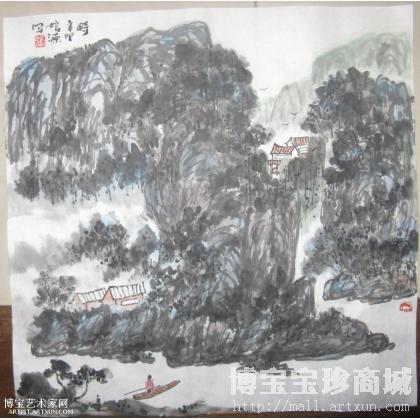 山水画 张劲作品 类别: 国画山水作品