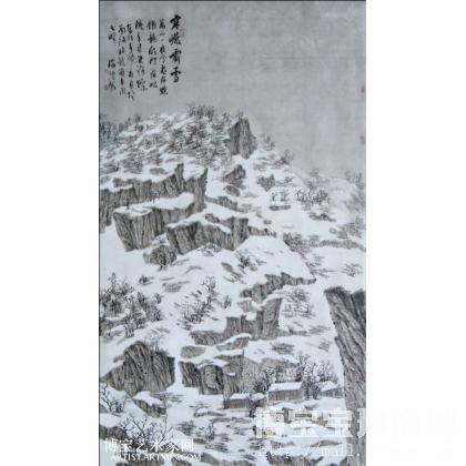 《寒岩霁雪》王瑞强作品_竖幅山水_山水画_国画作品 类别: 国画山水作品