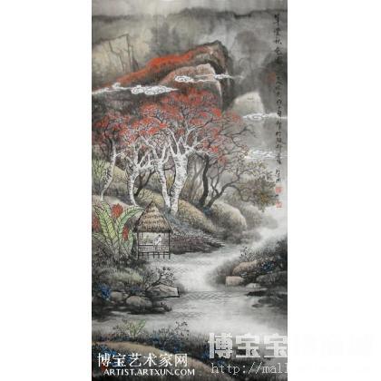 草堂春秋 山水画 宛建国作品 类别: 国画山水作品